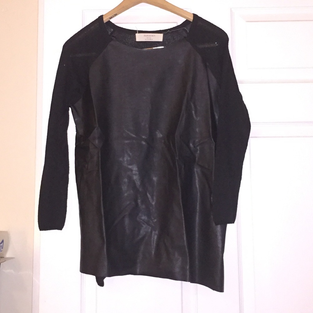 COPY - Zara Knit leather front sweater